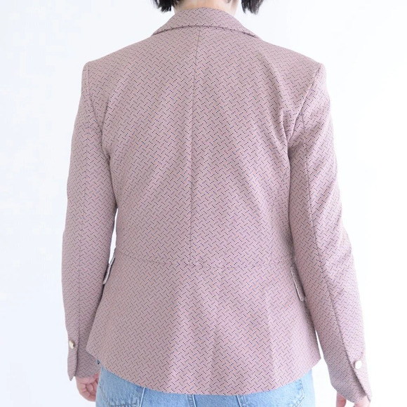 Marc Cain Dusty Pink w Navy Double Button Blazer Size 2 - Picture 3 of 12